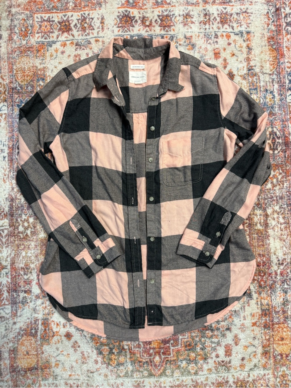 American Eagle Ahh-Mazingly Soft Boyfriend Fit Plaid Flannel Shirt Medium